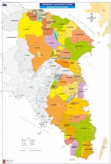 Χάρτης Περιφέρειας Ανατολικής Αττικής-Καποδιστριακοί Δήμοι